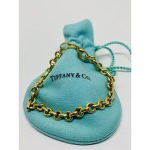 Sold!!! Tiffany & Co. 18K Yellow Gold 7 1/2” Round Chain Link  Donut.  18K 750